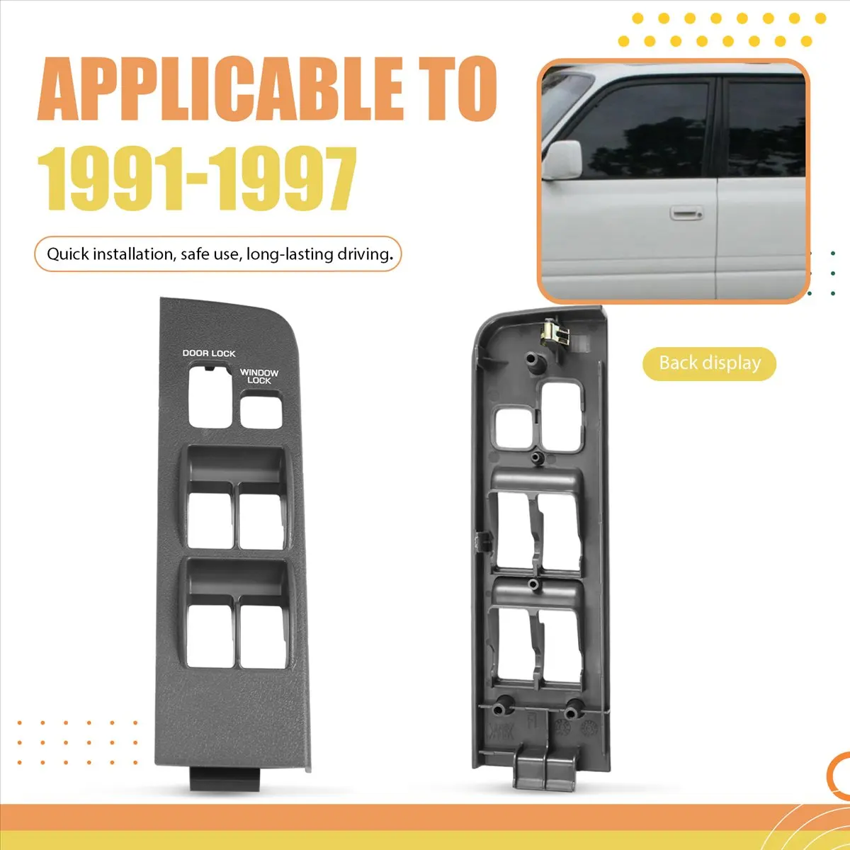 #50S  Land  Window  Panel,New Front Armrest Panel Window Switch Bezel L 74232-60070-B0 (Grey)