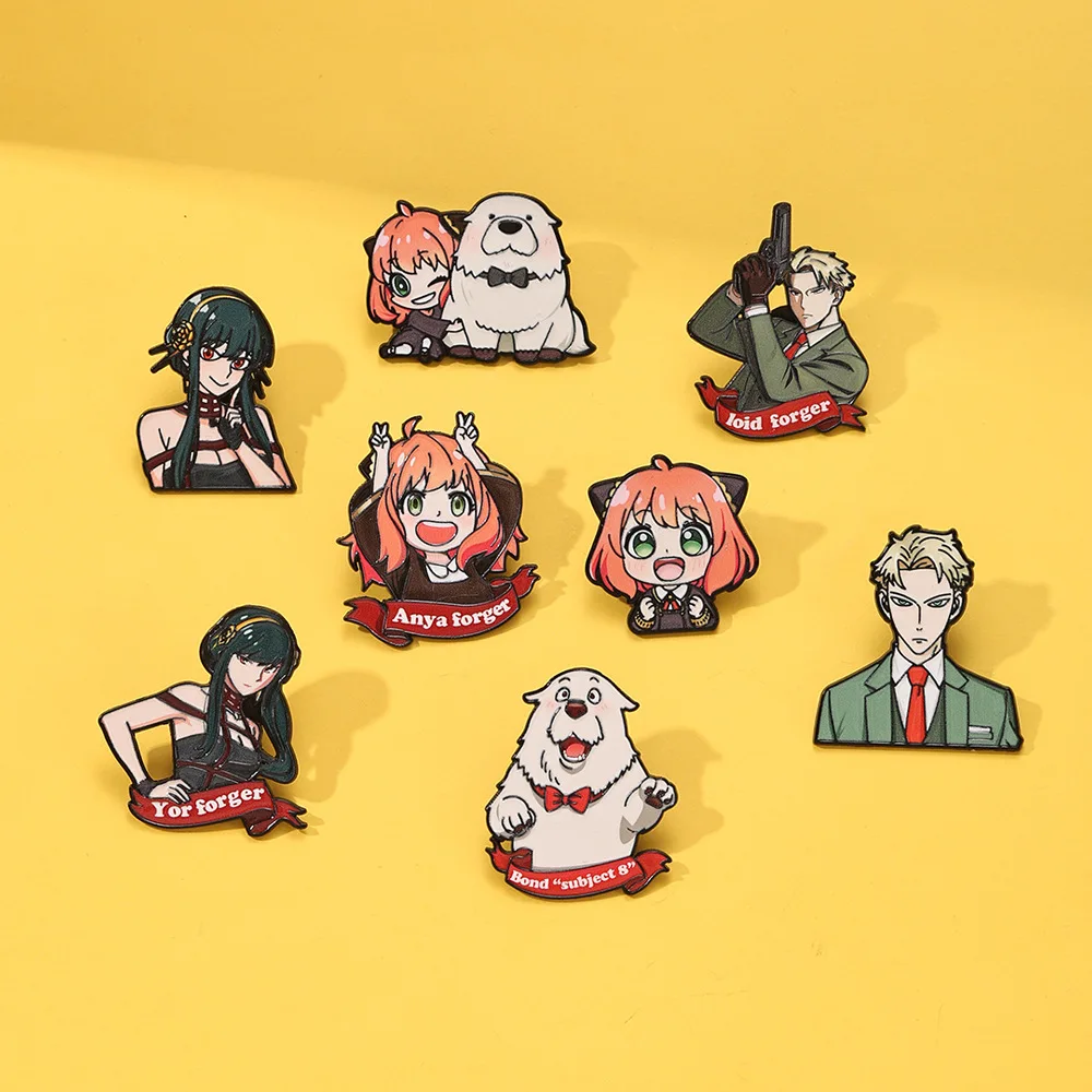 Cute Anya Joel Lloyd Anime Cartoon Peripheral Cartoon Badge  Spy Family Cartoon Brooch Backpack Hat Jewelry Accessories Gift