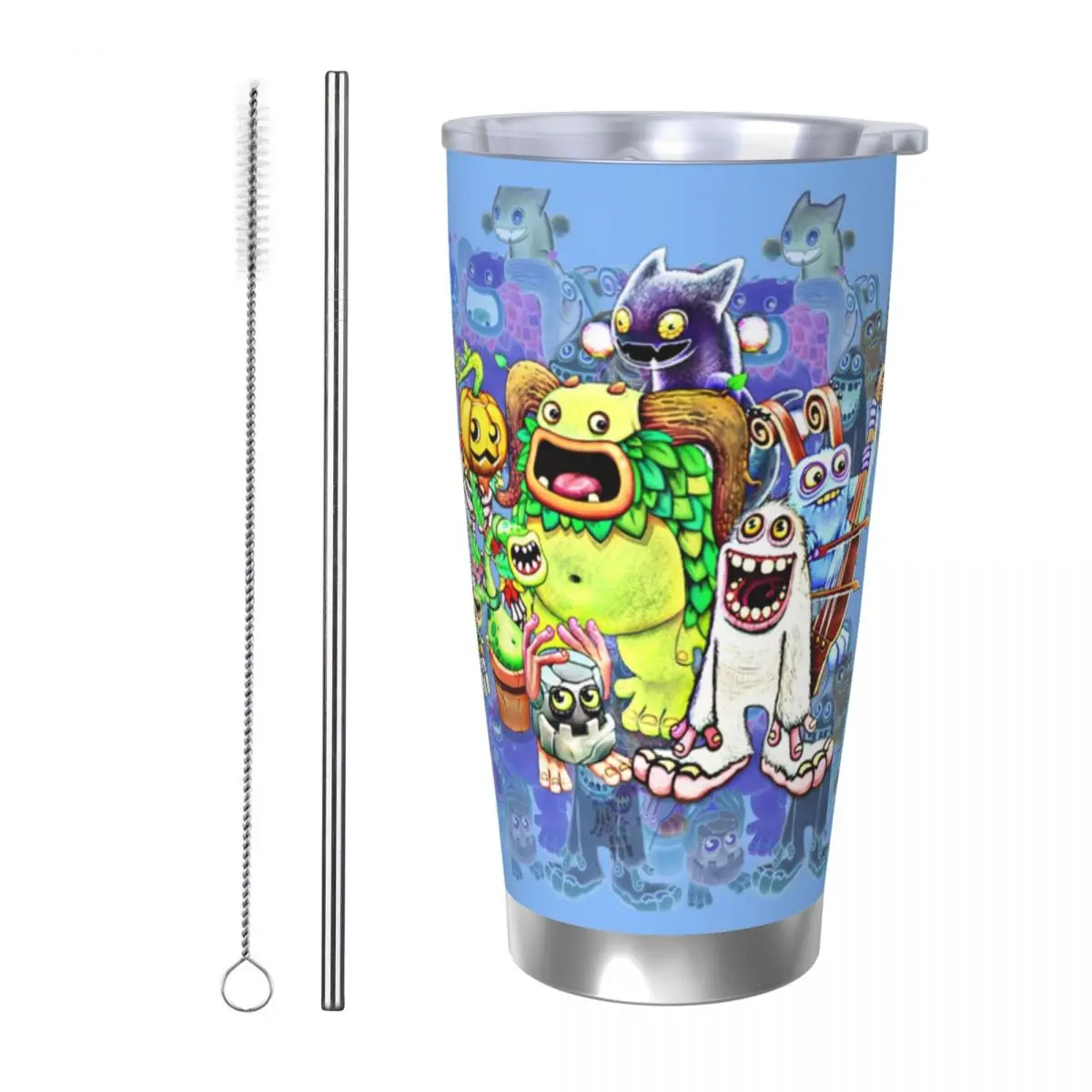 My Singing Monsters Characters Stainless Steel Tumbler Vacuum Insulated Mug Thermal Cold Bottle Straws With Lid 20oz