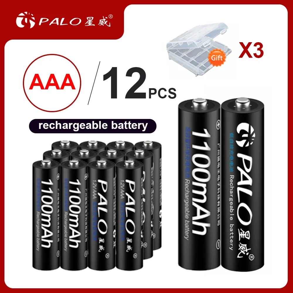 PALO 4-24pcs 1.2v NIMH AAA Battery 3A 1100MAH AAA Rechargeable Battery aaa ni-mh batteries battery rechargea for flashlight toys