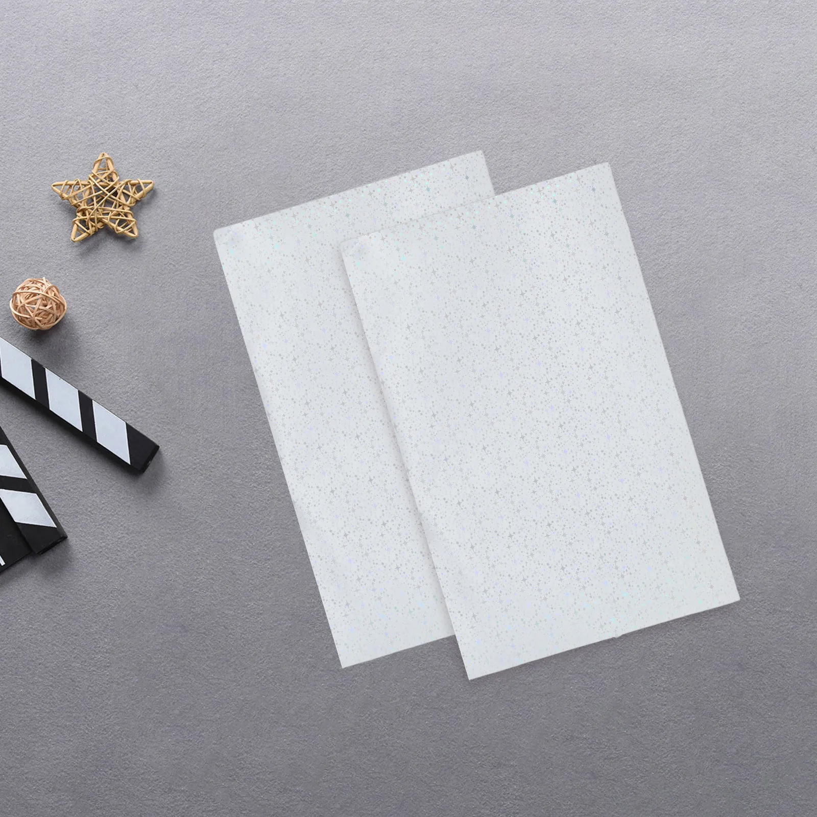 

20pcs Holographic Printer Paper Metallic Finish Adhesive Sheets For Diy Craft Projects Card Making Supplies Scrapbooking