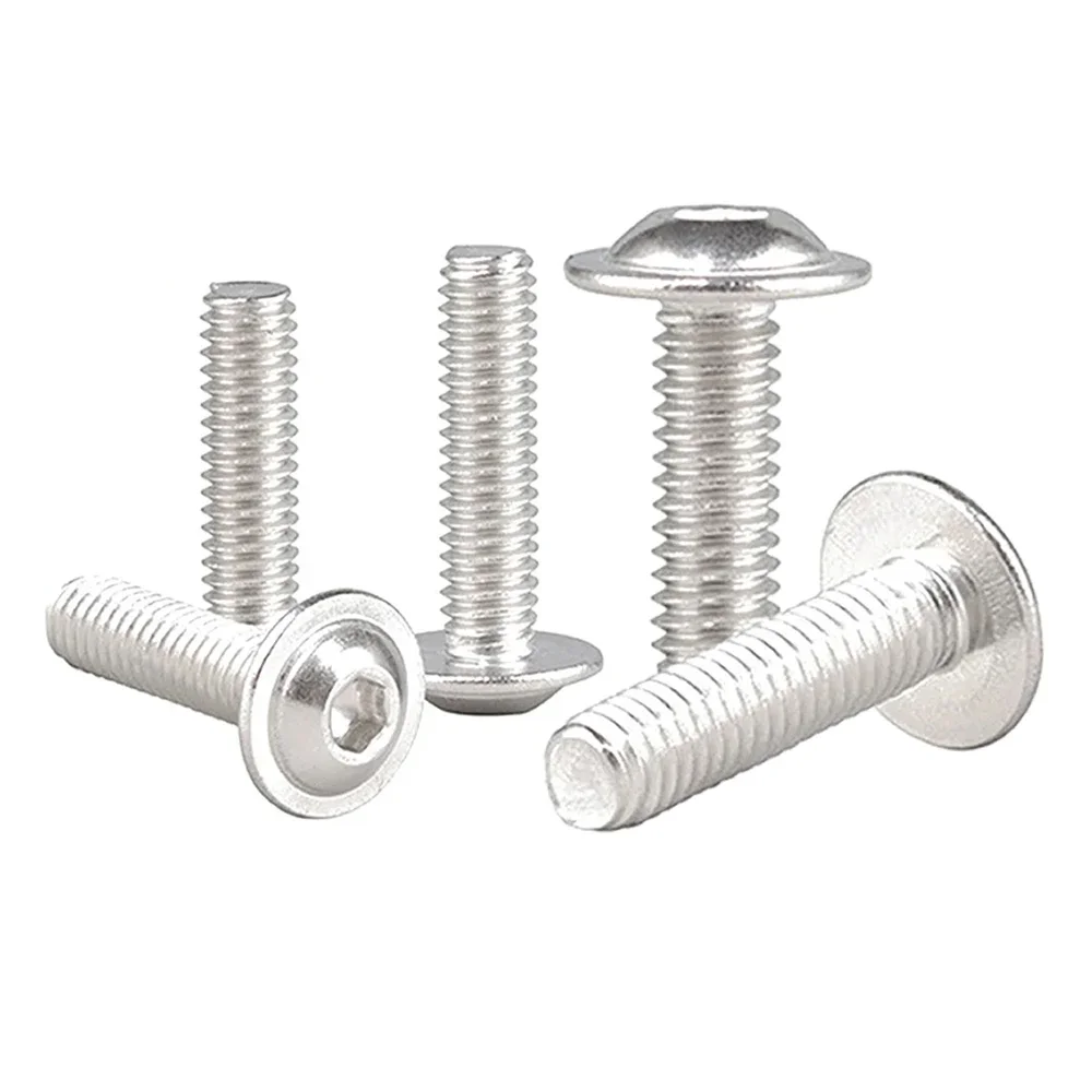 304 Stainless Steel M2 M2.5 M3 M4 M5 M6 M8 M10 Hex Hexagon Socket Round Button Head With Washer Collar Bolt Screw ISO7380.2