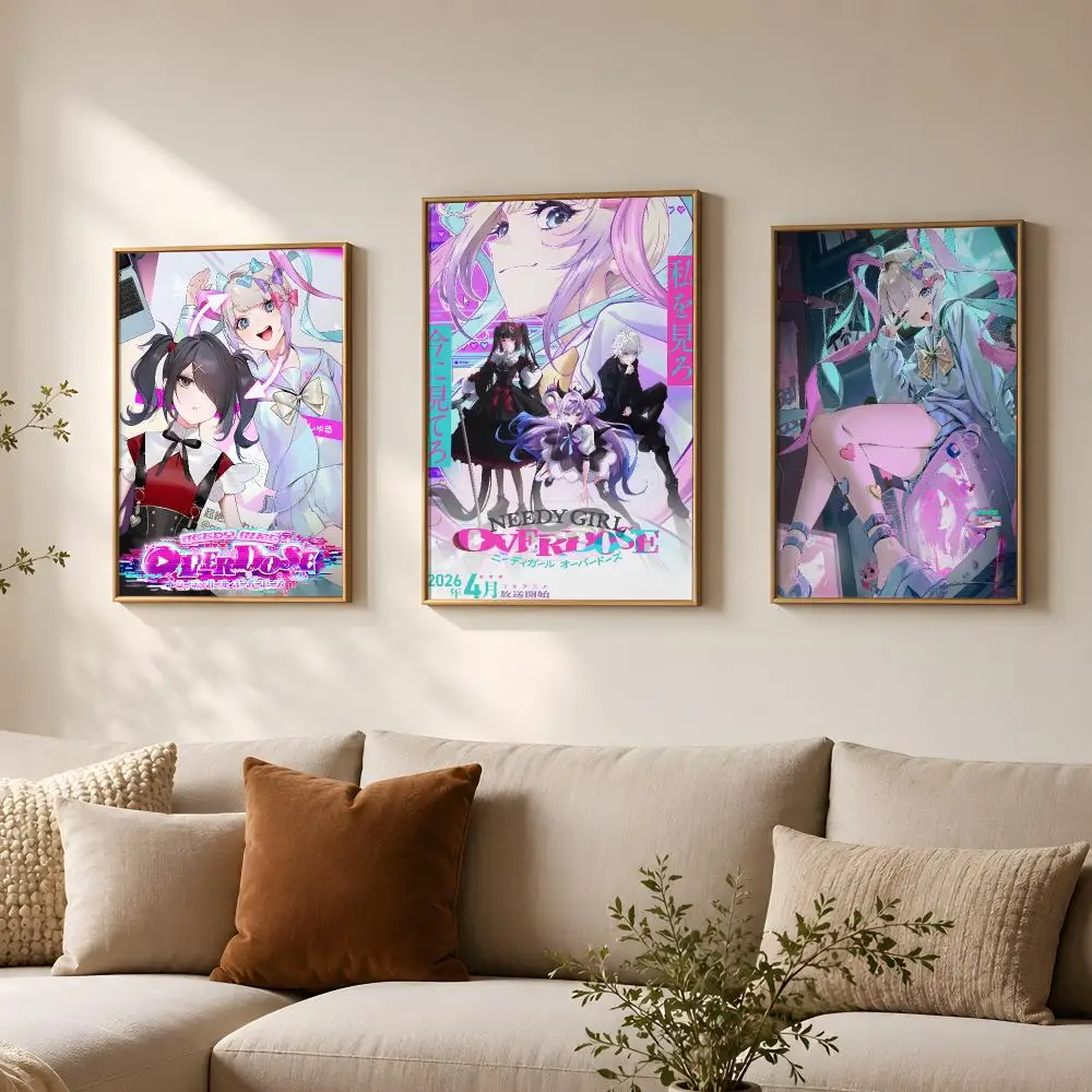 Video Game N-Needy Streamer Overload-D Poster Vintage Self Adhesive PP Wall Art for Living Room Bar Bedroom Home Decor Gift