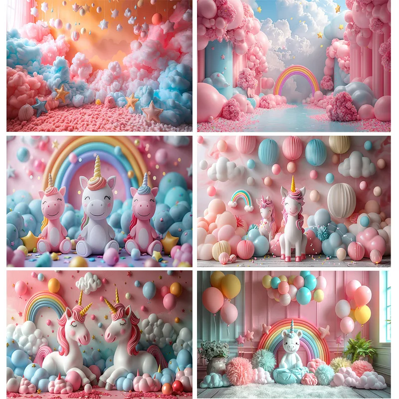 

Arch Balloons Happy Birthday Party Photography Backdrops Props Joyous Candyland Newborn Baby Photo Studio Background TF-06