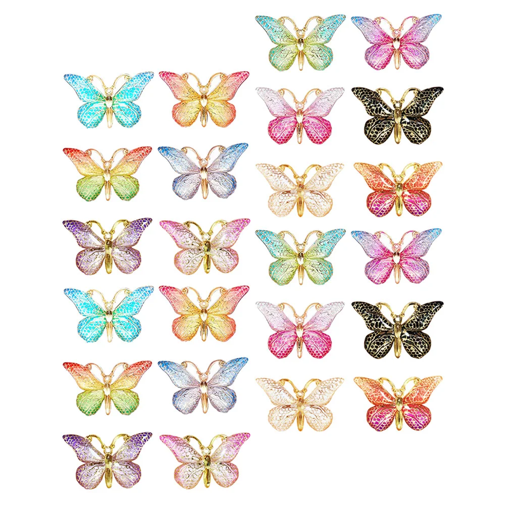 24 Pcs Butterfly Pushpin Compact Pushpins Delicate Thumbtacks Small Desk Metal 380X230X150CM Shaped Daily Use Multi-function