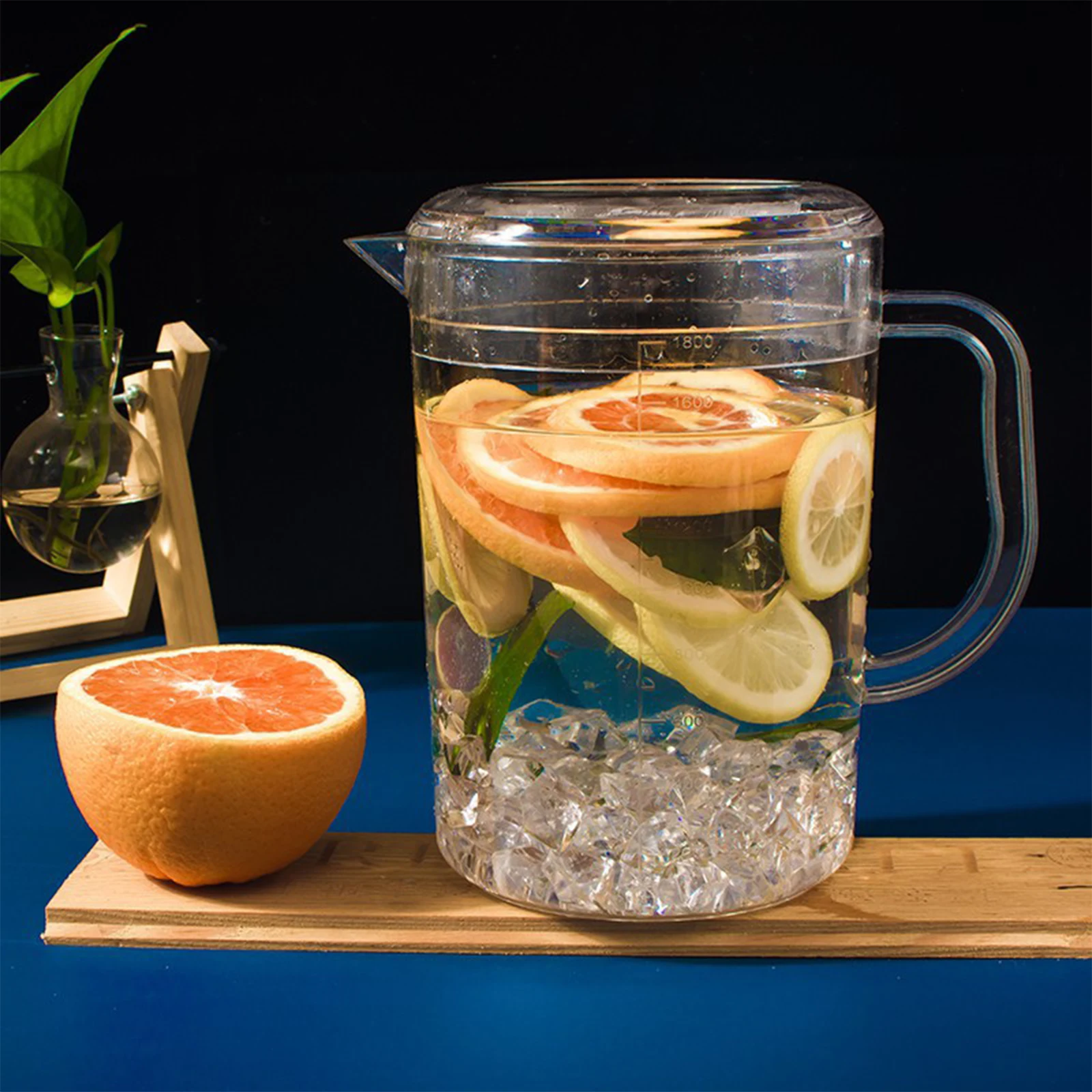 

Large Capacity Transparent Water Pitcher Juice Jug With Lid For Home Party Use Plastic Cold Water Pot Iced Drinks