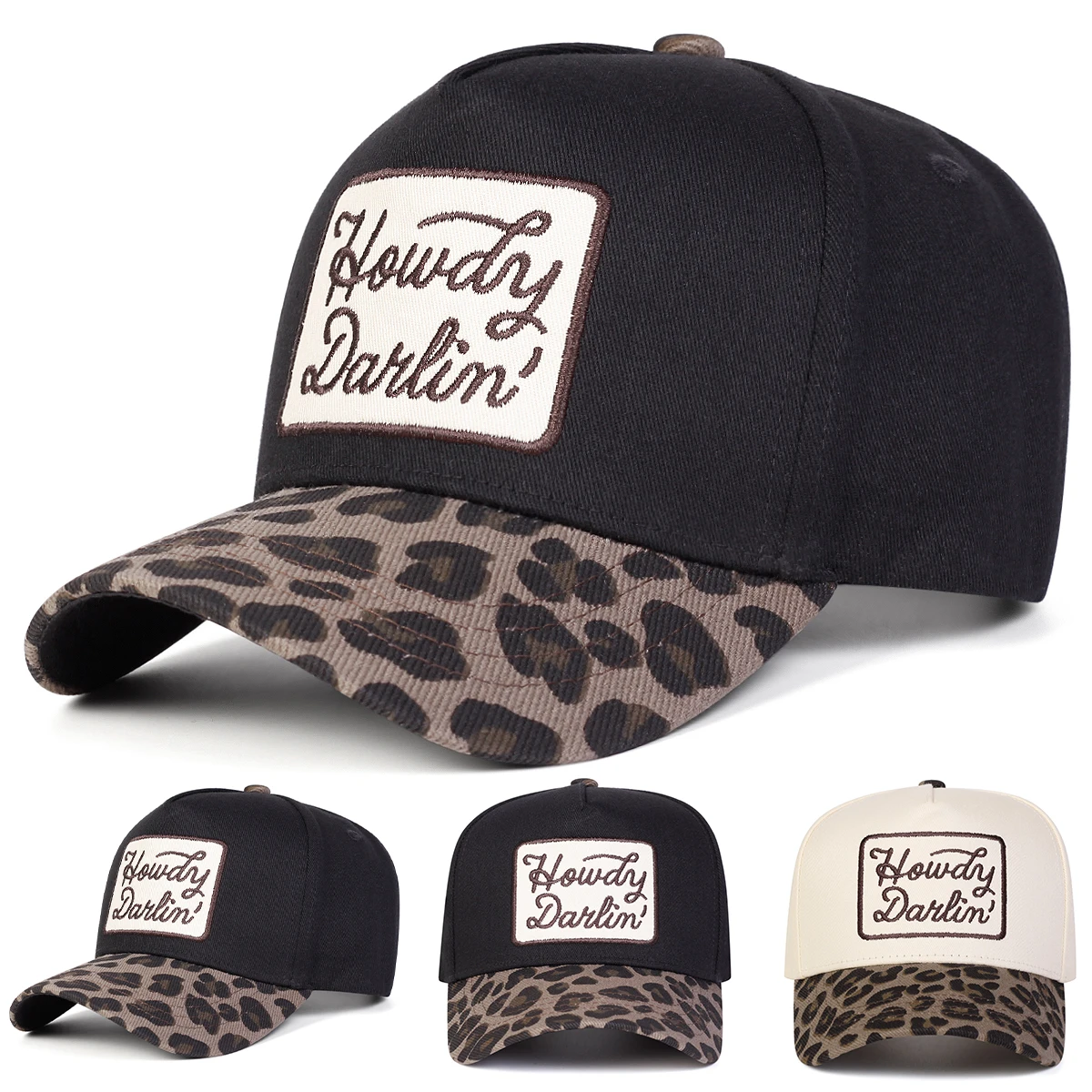 Unisex HOWDY DARLIN Letter Embroidery Baseball Caps Spring and Autumn Outdoor Adjustable Casual Hats Sunscreen Hat Sports Cap