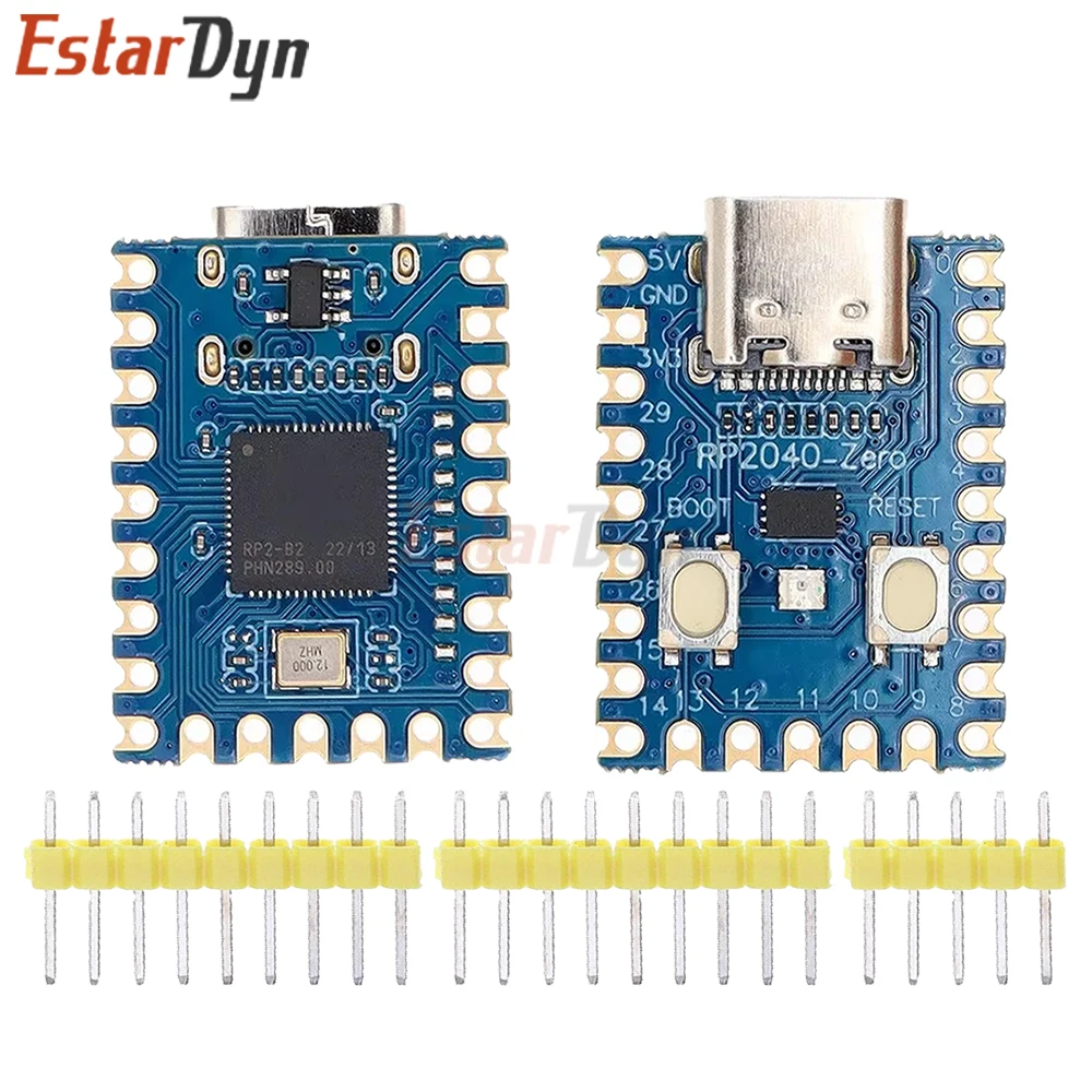Estardyn RP2040-Zero Dual-Core 133MHz Microcontroller 2MB Flash 264KB SRAM GPIO USB Type-C Development Board for Raspberry Pi