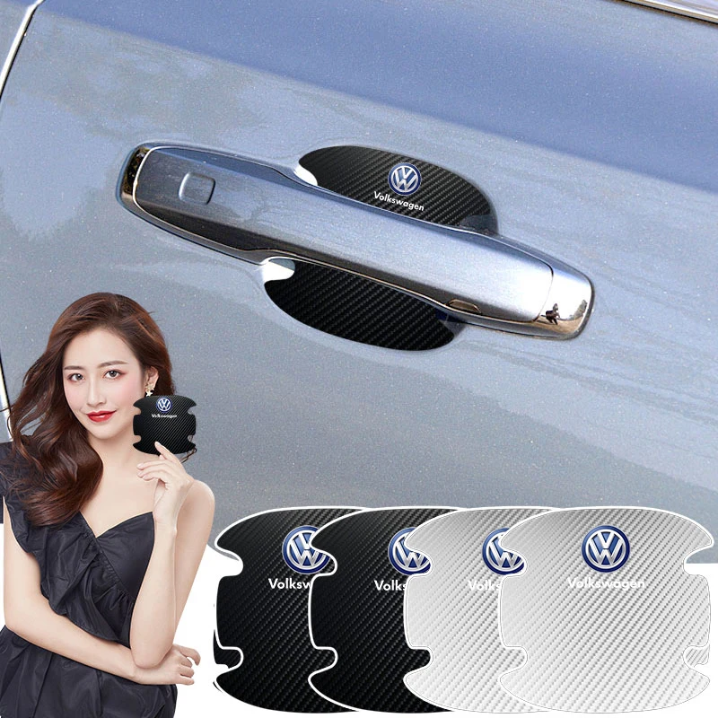 4pcs Car Door Bowl Anti-scratch Sticker Handle Protection Sticker For Volkswagen Jetta MK5 MK6 Golf-4 5 6 7 Passat 3B7 601