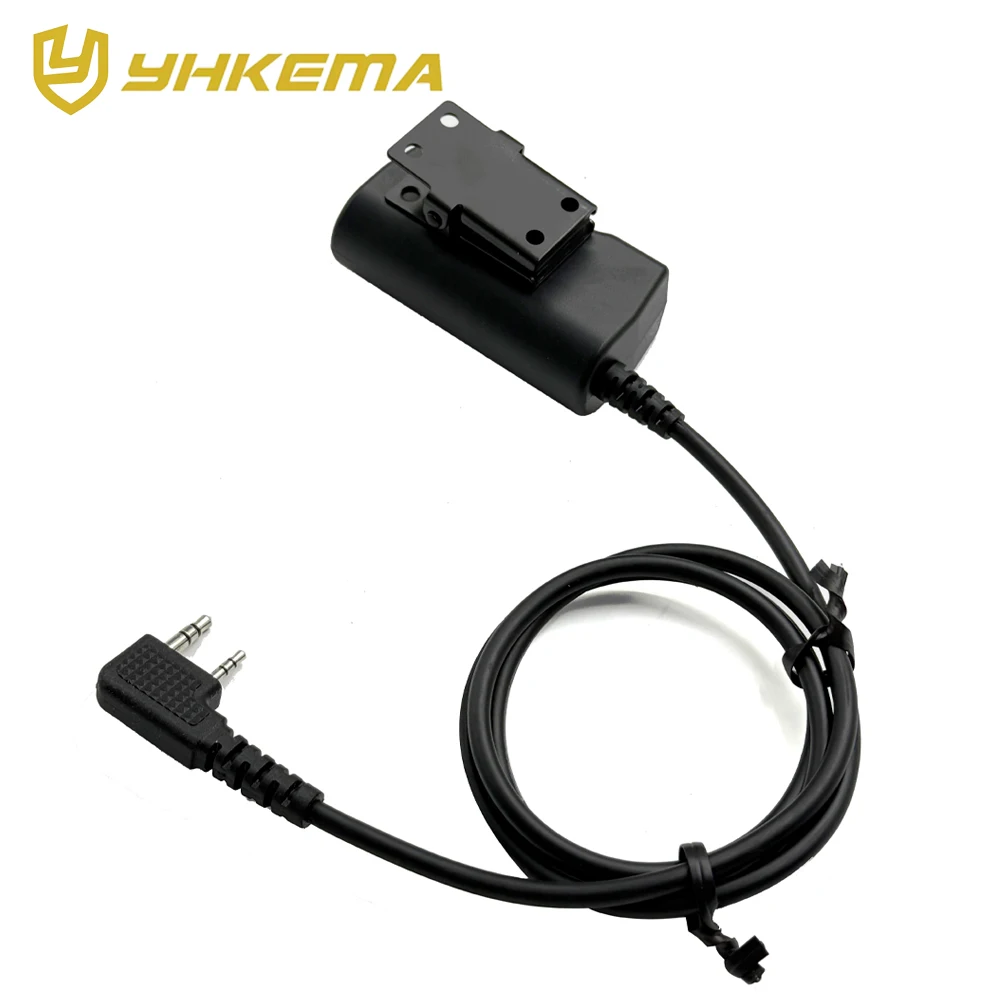 Tactical PTT Cable Plug Headset Adapter for Kenwood Baofeng UV-5R UV-5RE Plus BF-888S Walkie Talkie Ham Radio