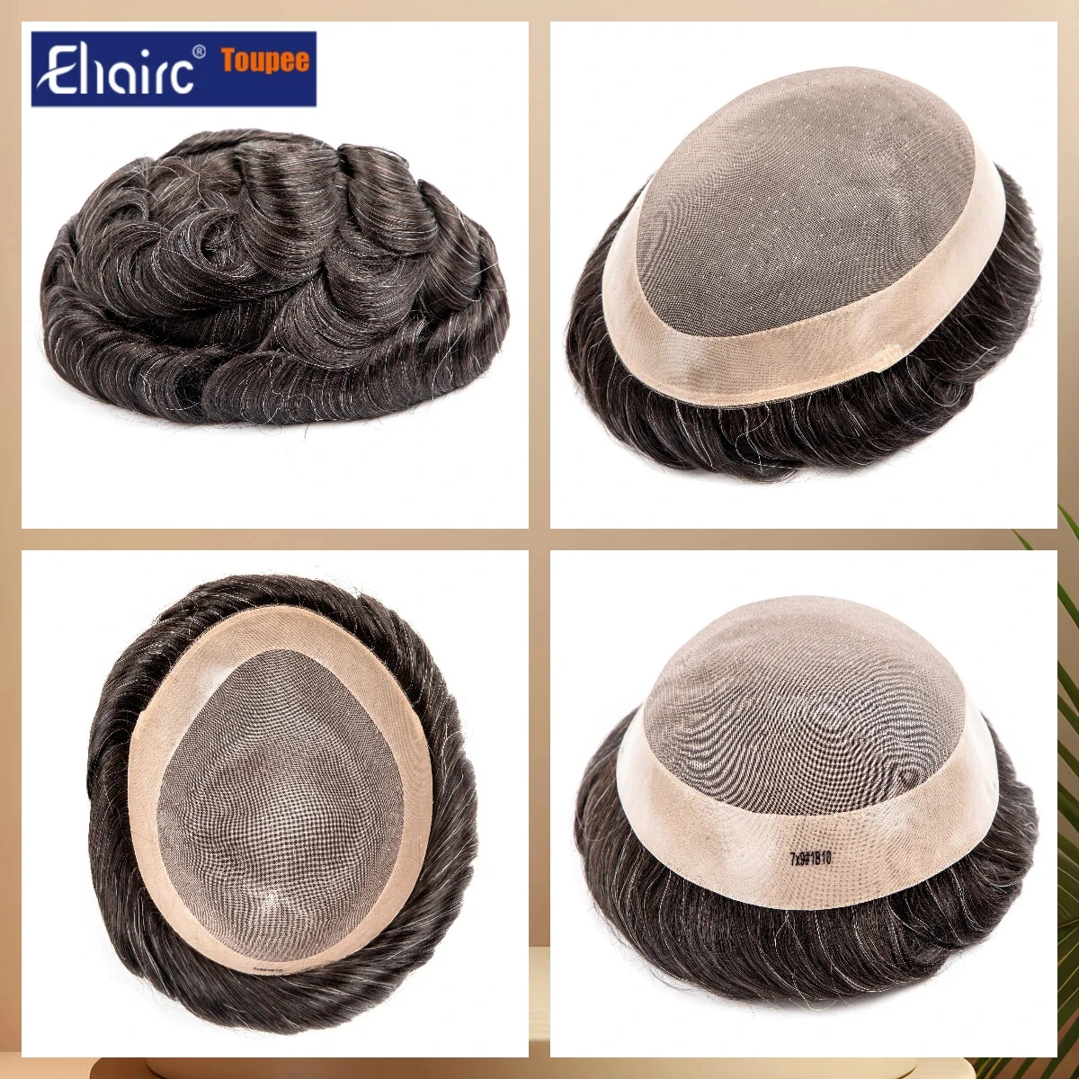 

Мужской парик Mono Base Toupee из 100% натуральных волос с полиуретановой окантовкой, невидимая естественная линия роста волос, короткий серый мужской системный парик для замещения волос