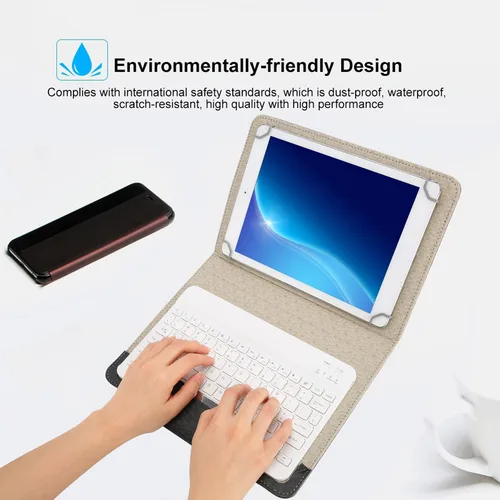 Imagen 2 del producto Funda protectora Universal de PU para tableta y portátil de 10 pulgadas, teclado Bluetooth para Android IOsWIN