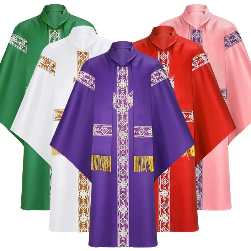 

Catholic Priest Chasuble Church Mass Cosplay Vestment Robe Chasuble Priest Vintage Baggy Robe Gown Cape Medieval Cosplay