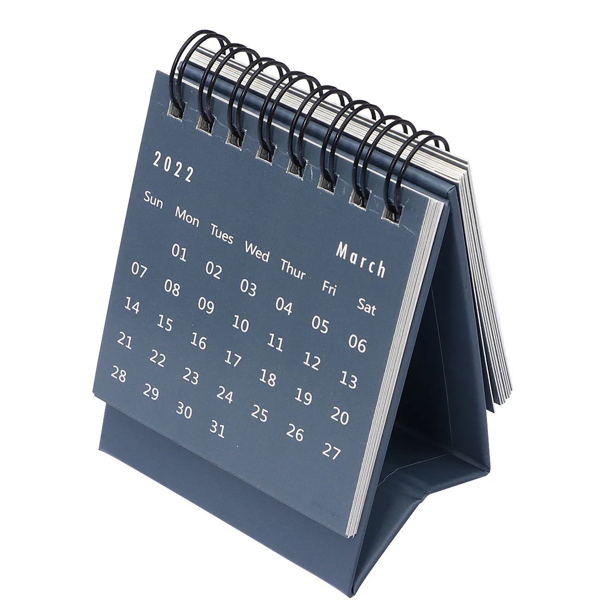 

Mini 2021 Desk Calendar Grey Foldable Coil Paper Desktop Calendar Office School Desk Decoration Memo Planner Portable
