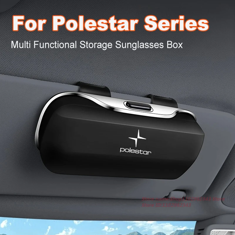 

For Polestar 1 2 3 4 5 Multi-Functional Storage Sunglasses Case Car Interior Sunshading Board Clip-on Glasses Holder