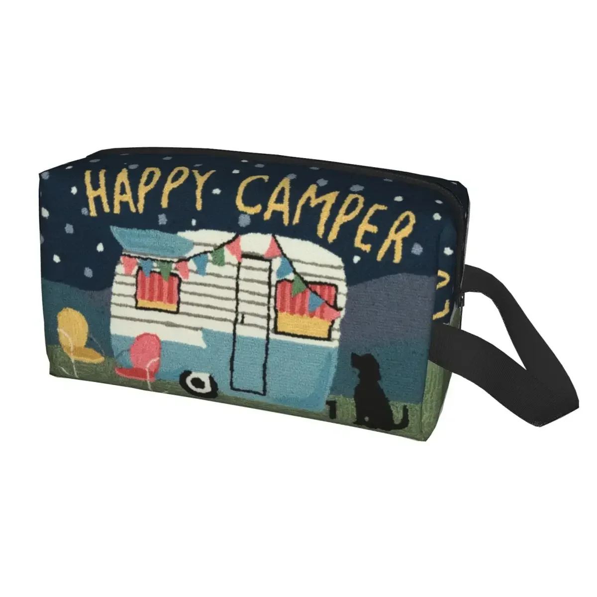 

Adventure Travel Happy Campers Travel Cosmetic Bag Cartoon RV Camping Makeup Toiletry Organizer Lady Beauty Storage Dopp Kit