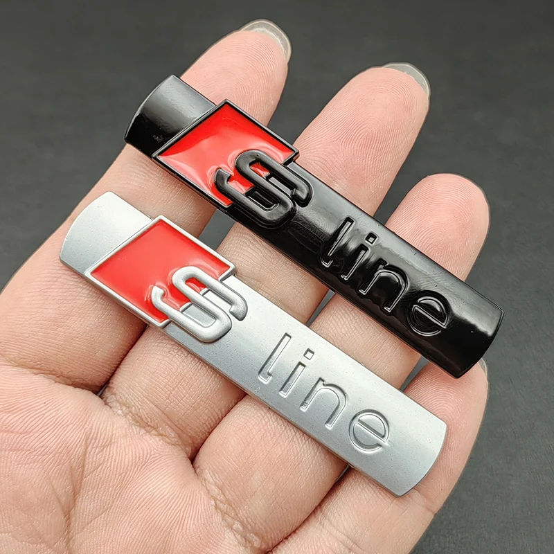 2pcs 3D Metal Sline Logo S LINE Emblem Car Fender Badge Sticker For Audi A1 A2 A3 A4 A5 A6 A7 Q2 Q3 Q5 Q7 SQ5 RS5 TT Accessories