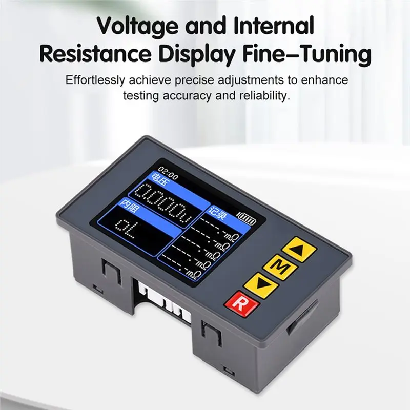 [ABFI!】 18650 Battery Tester, AC 4-Wire Method 1.77-Inch TFT Colour LCD Screen Panel Mount Battery Resistance Tester