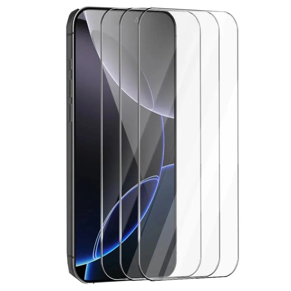 3 шт. ультрапрозрачных защитных стекол для iPhone 17/16/15/14/Pro Max/17e/16e/Air/13/Pro/15/14/Plus/12, устойчивых к царапинам