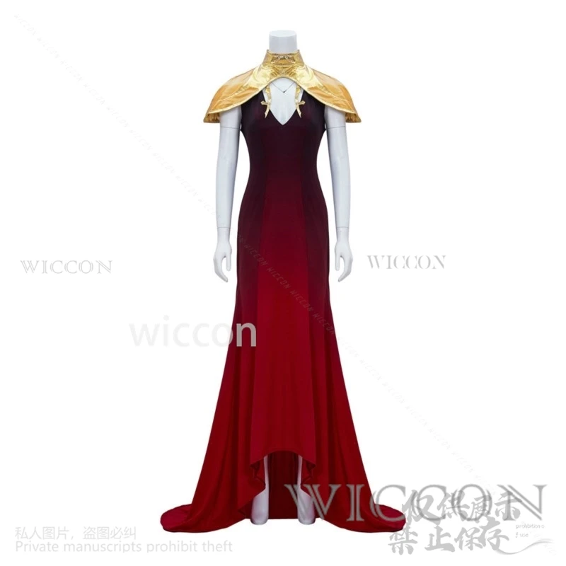 Anime Game Castlevania Carmilla Cosplay Costume Red Sexy Dress Lolita Vampire Cos Long White Wig For Fancy Party Halloween Girls