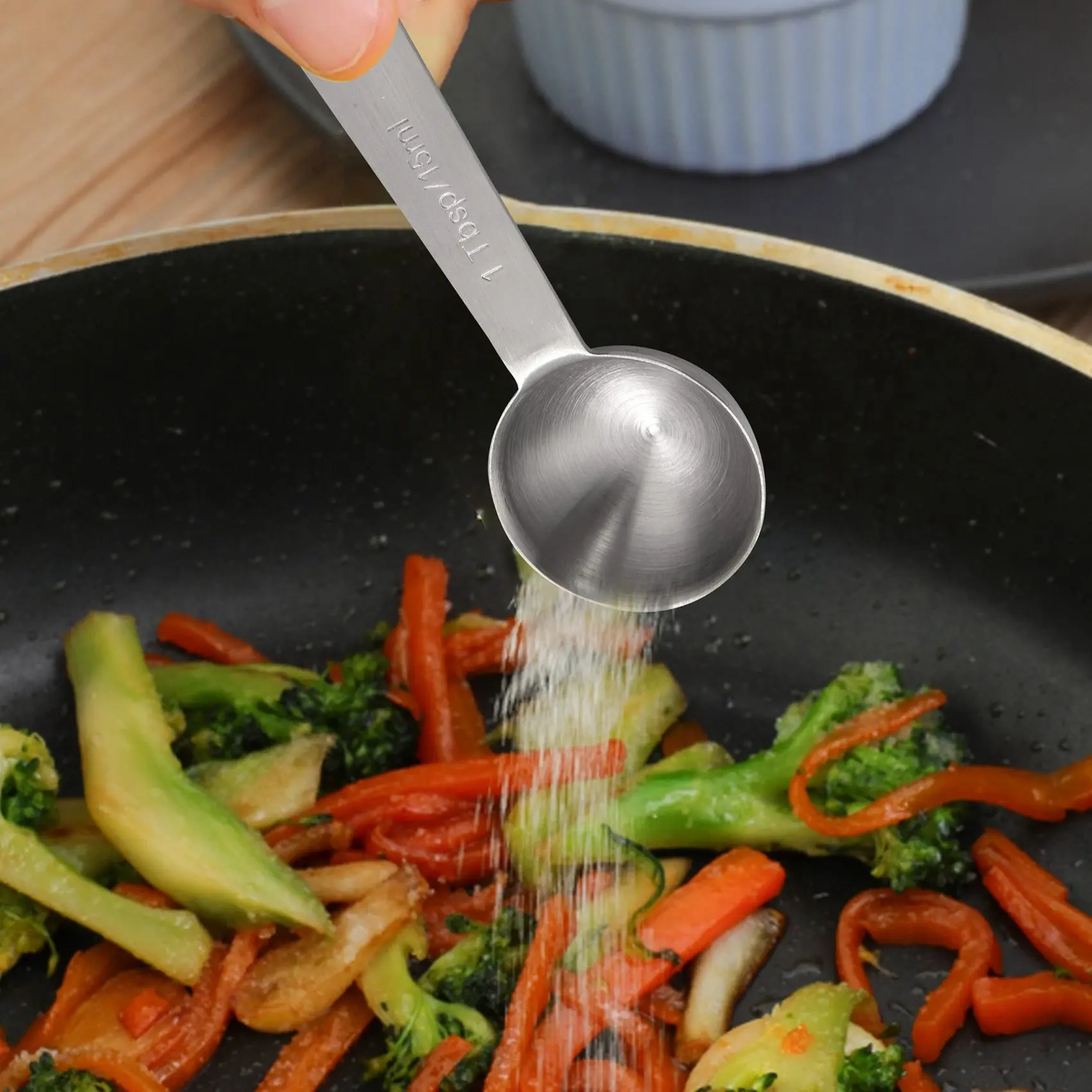 

Y50A-12X Measuring Spoons, Stainless Steel Measuring Spoons Cups Set, Small Tablespoon With Metric And US Measurements