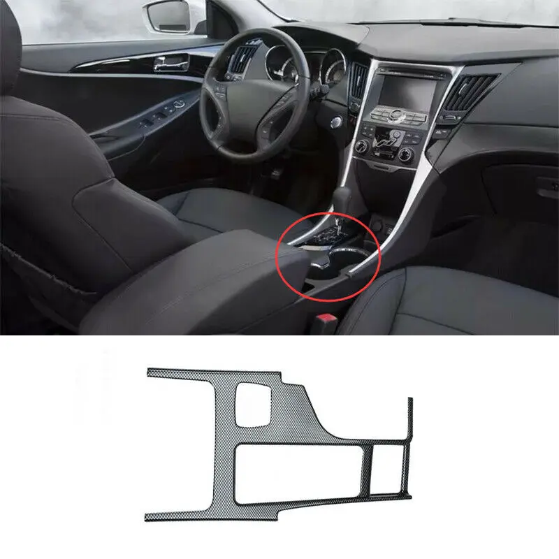 Car Carbon Style Panel Water Cup Holder Cover Trim Car-Styling for 2010-2015