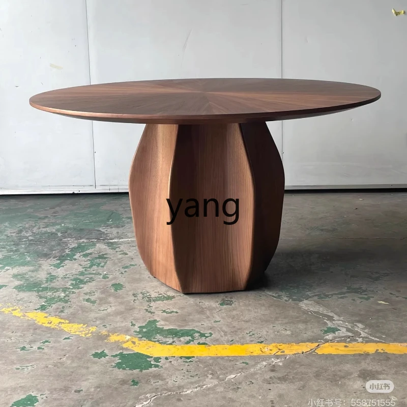 

yhm Walnut Solid Wood Dining Table Modern Simple Light Luxury