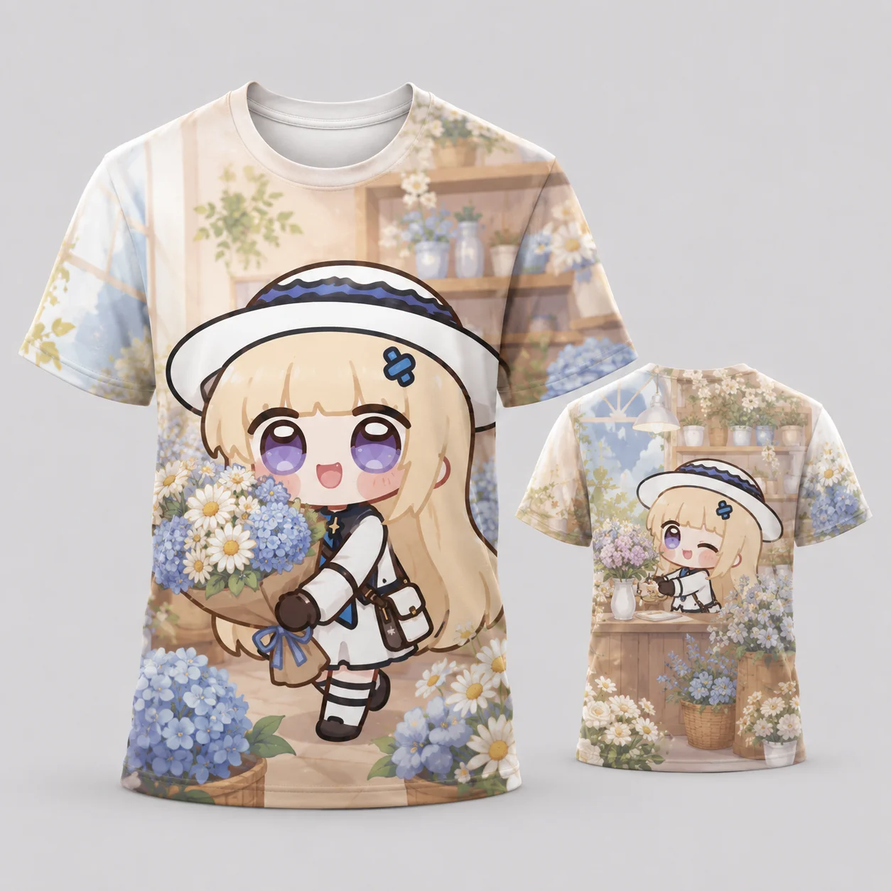 Phoebe Joubi Cute Chibi Cafe Dessert T Shirt Kawaii Girl Strawberry Cake Milkshake 3D Print Quick Dry Breathable Summer Top