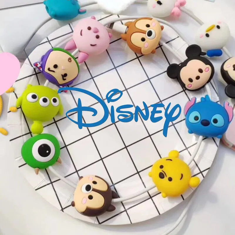 Stitch Data Cable Protective Cover Cute Cartoon Anime Mickey Mobile Phone Charging Cable Protective Cover DIY Accessories Gifts