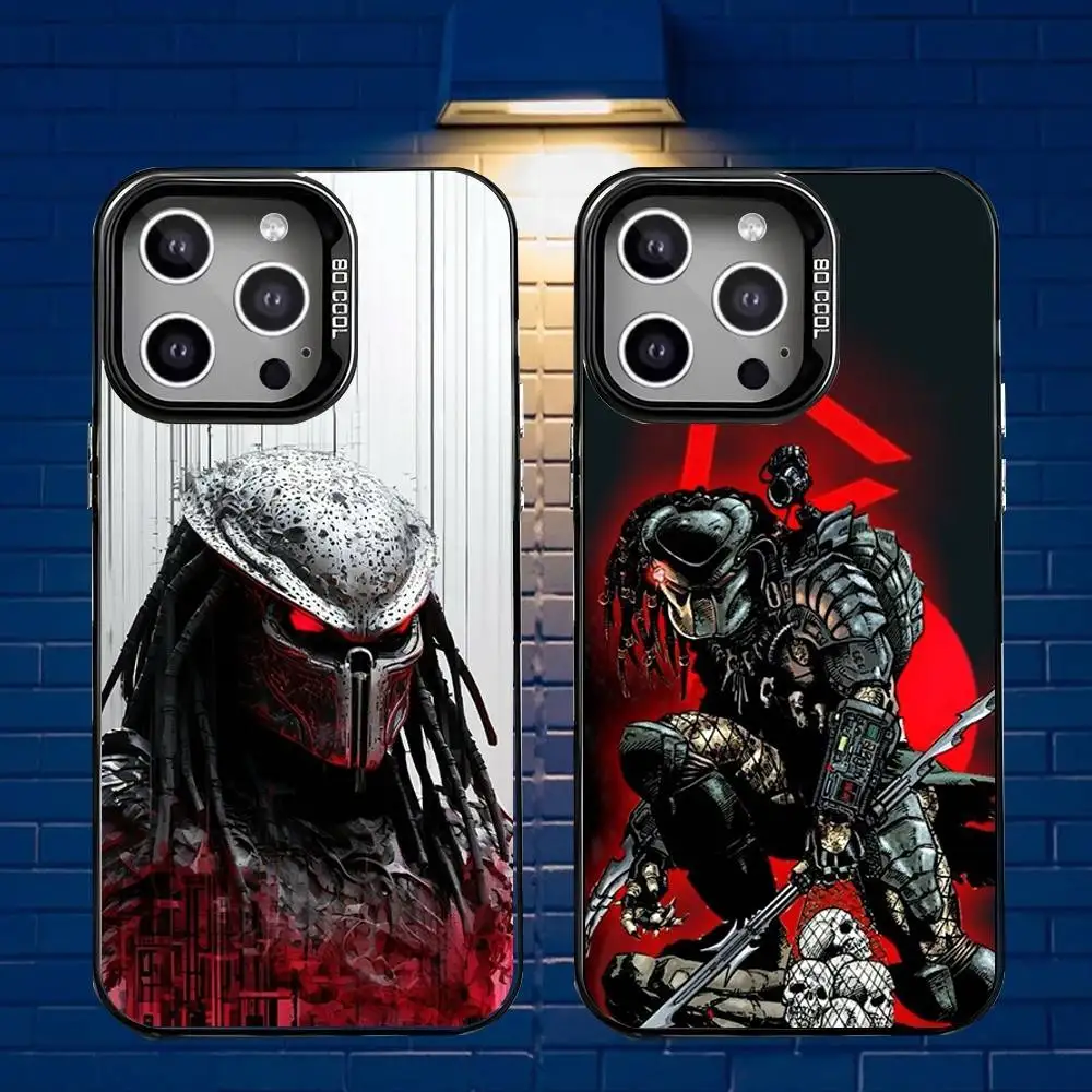 

Film The P-Predator Phone Case For iPhone 16,15,14,13,12,11,Mini,Pro,E,MAX Gray Matte Silicone Black Cover