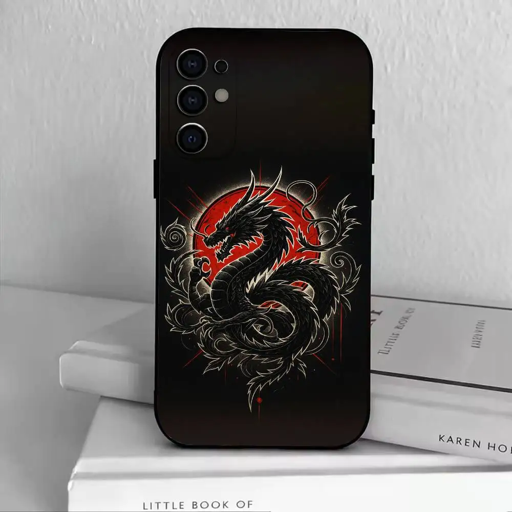 Yin Yang D-Dragon Collection  Phone Case Black Silicone Soft For Samsung S25,S24,S21,S22,S23,S30,Ultra,S20,Plus,Fe,Lite