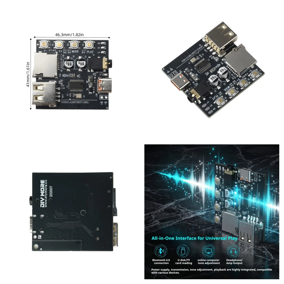 DC5V Bluetooth 6.0 MP3 Audio Decoding Board