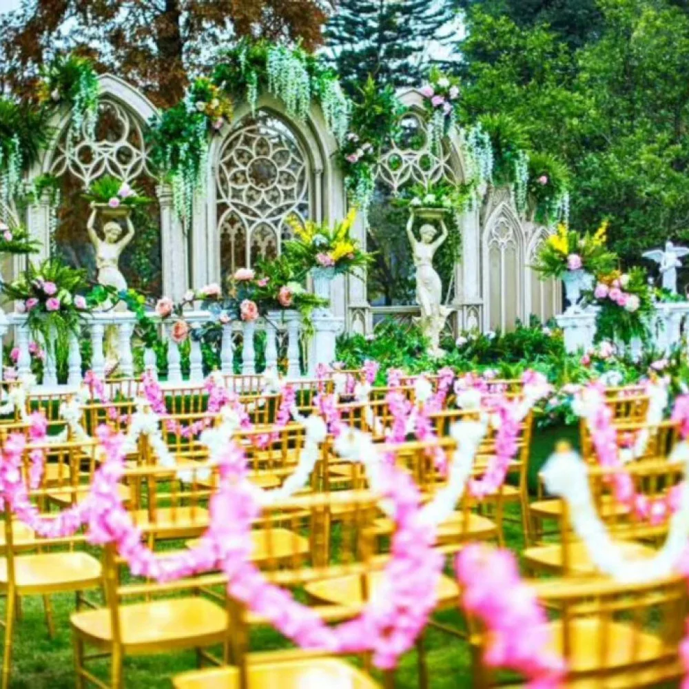 Sturdy Aluminum Gold Bamboo Chair Metal Dining Seat Wedding Banquet Hotel Ceremony Modern Simple Event Furniture