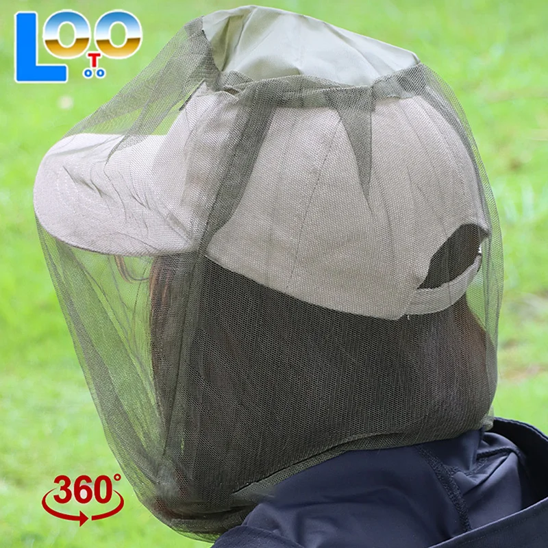 5 pezzi di arrivo sicuro da viaggio campeggio berretto a rete midge zanzara insetto cappello bug rete per la testa rete per la testa protezione per la testa