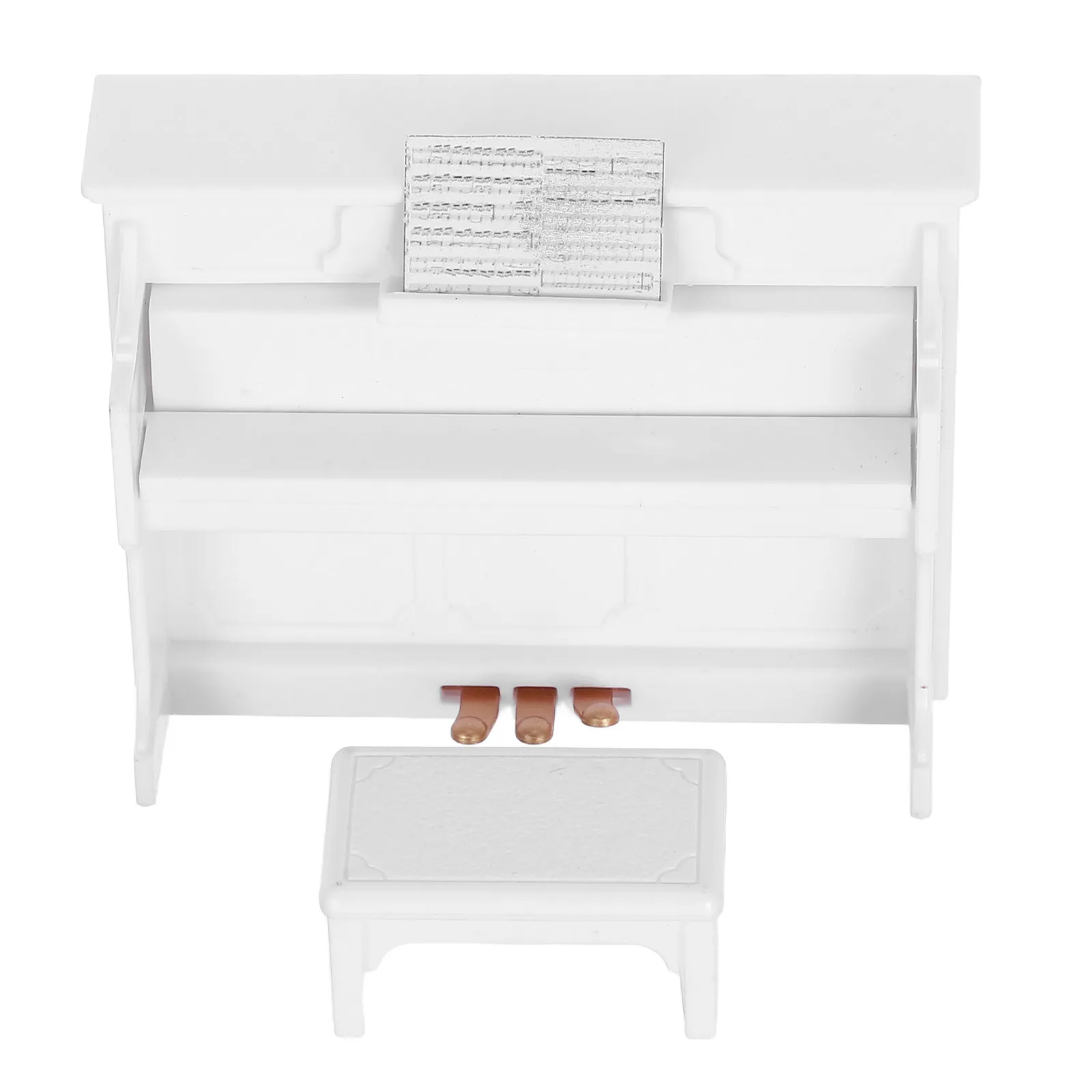 

1Set Mini Upright Piano and Piano Stool Elegant Miniature Furniture for Mini House Decor Scene Props Kids and Collectors Gift