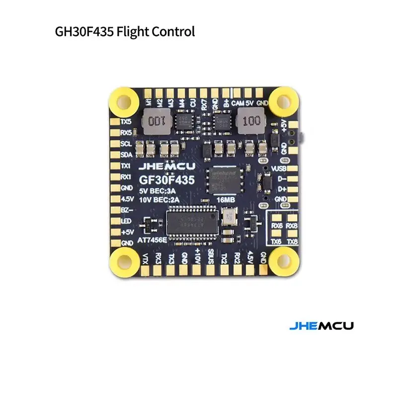 JHEMCU F435 Flight Controller GF30F435 ICM-42688-P 3-6S AT32 TYPE-C For TBS CRSF SBUS IBUS DSM-2 DSM-X FPV drone 30.5X30.5MM