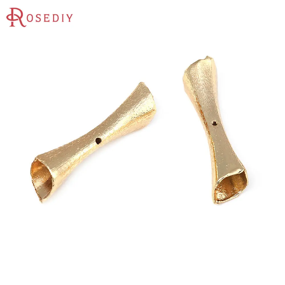 18K Gold Color Brass Trumpet Waist Shape Connect Charms High Quality Jewelry Making Necklace Earrings Diy Accessories Materials