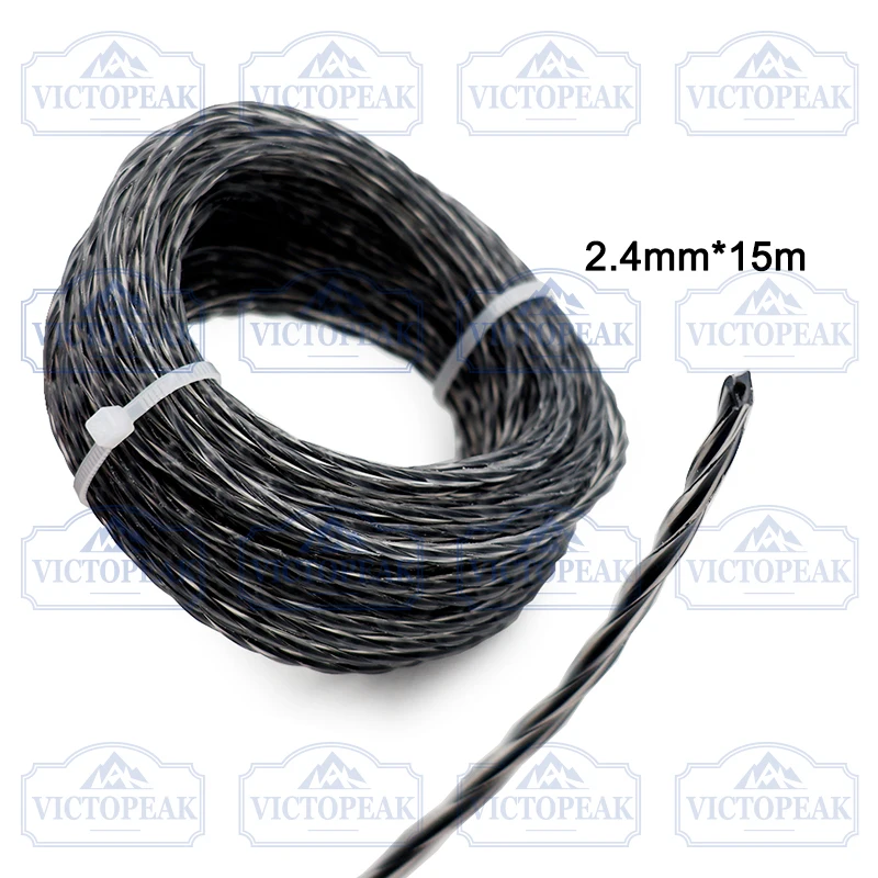 Zweifarbige Twisted 2,4mm 15m Trimmerleine für Garten-Elektrowerkzeuge, Rasentrimmer und Freischneider – Detail 4