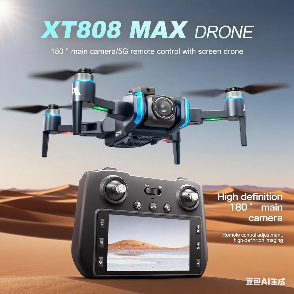 GPS Brushless Drone Screen Control XT808 Foldable Assembly Obstacle Avoidance Head 5G Optical Flow with WIFI Transmission