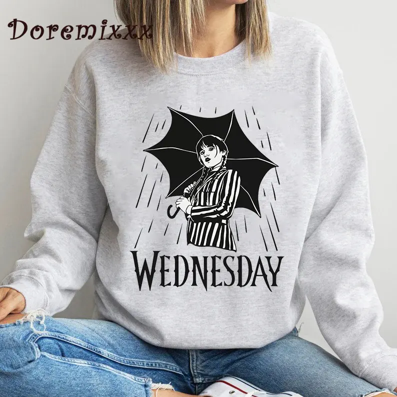 

Wednesday Addams Hoodies Unisex Gothic Casual Manga Graphic Sweatshirt Vintage/retro Men/women Four Seasons Hoodie Streetwear