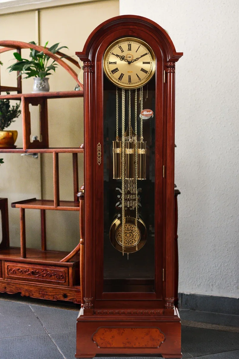 

German Helmler mechanical floor clock American solid wood retro vertical clock