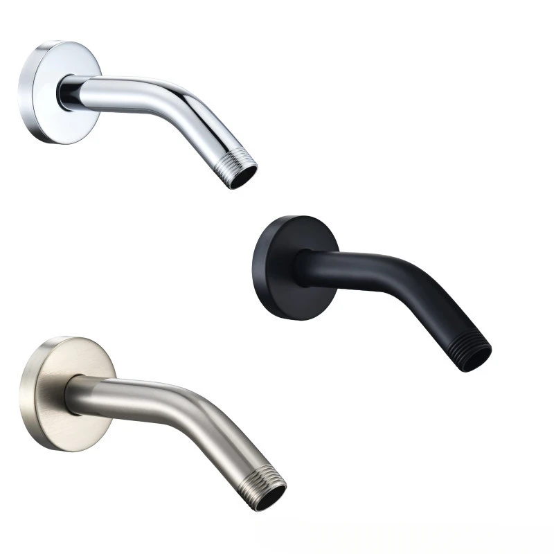 

In Wall Mounted Stainless Steel Small Shower Arm Concealed Top Spray Rod With 6CM Flange Plate Brushed Nickel