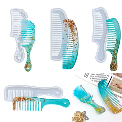 Molde de peine DIY resina epoxi fabricación de joyas artesanía molde de silicona de polímero creativo DIY artesanía peine herramienta de decoración regalo