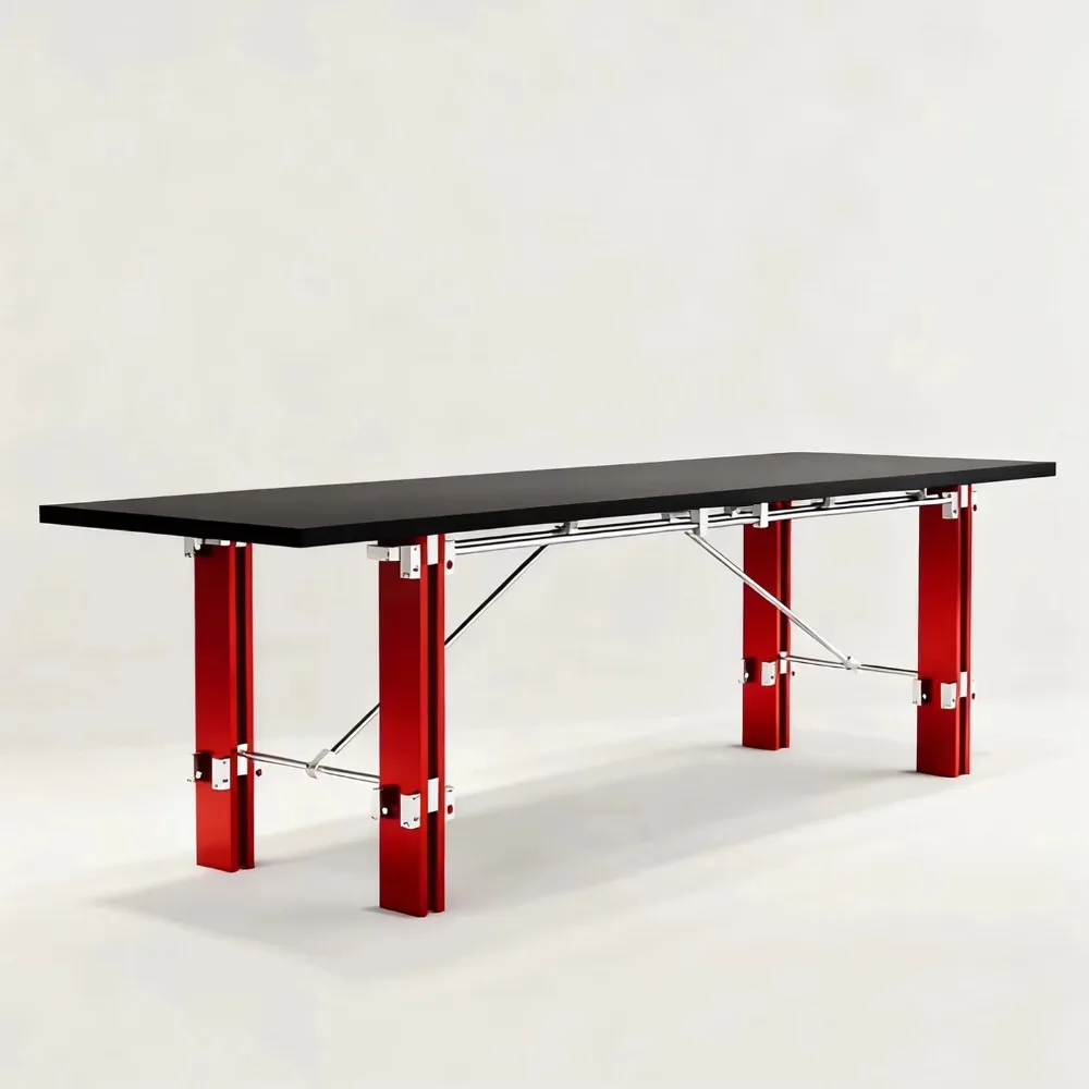 Detachable Designer Wooden Office Desk, Made From Birch Seaboard, Long Workbench, Minimalist Computer Desk