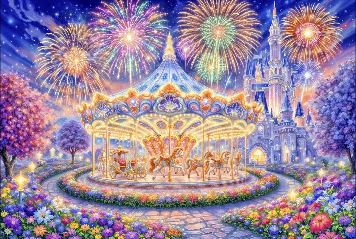 

Набор для вышивания крестиком 9CT 14CT с принтом «Карусель», рукоделие, декор для дома, с иглами и нитками