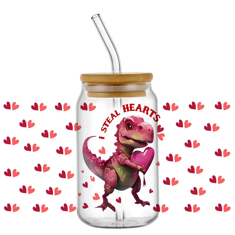 

Miniso Cute Heart Animals Decal Wrap Stickers Waterproof UV DTF Cup Mug Wraps Sticker DIY 3D Wrap Decal for 16oz Libbey Glass