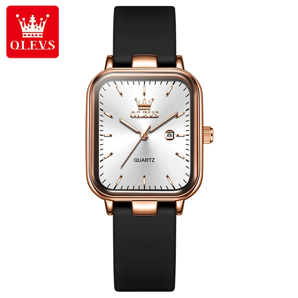 Luxury High Quality Quartz Movement Watch Fashion Square Tanks Women's Simple Rubber WristWatch Reloj Hombre