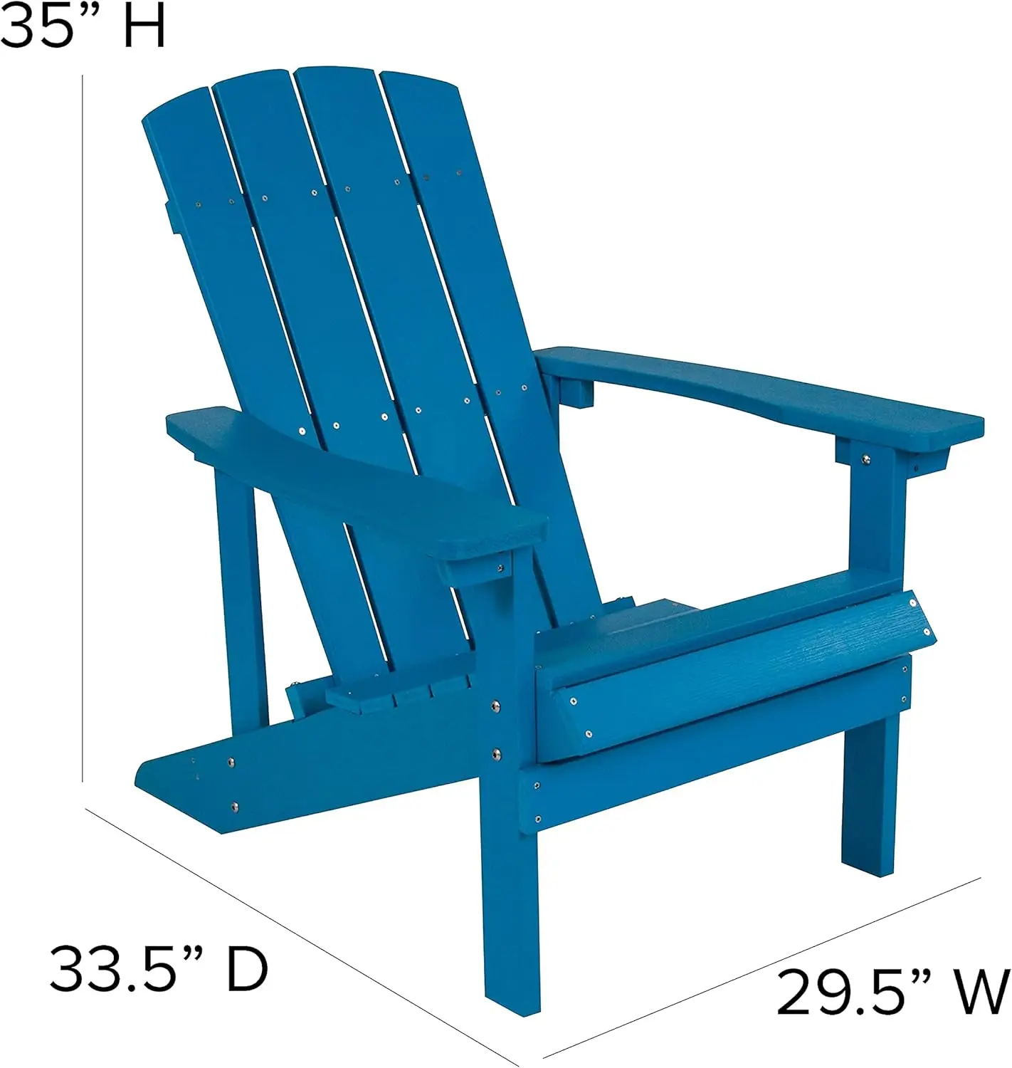 Silla de Adirondack de grado comercial para interior/exterior, resistente a la intemperie, cubierta de Resina de polietileno duradera y asientos de Patio