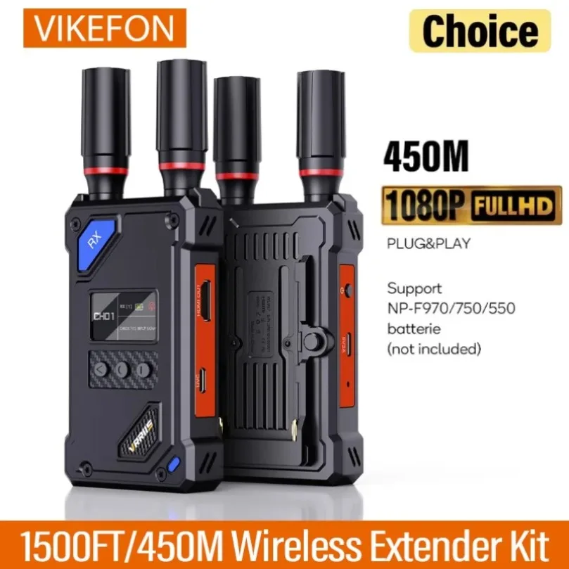 

Wireless Extender Kit HDMI-Compatible Video Transmitter Receiver for Home Gaming Cameras Supported with NP-F Series Batteries