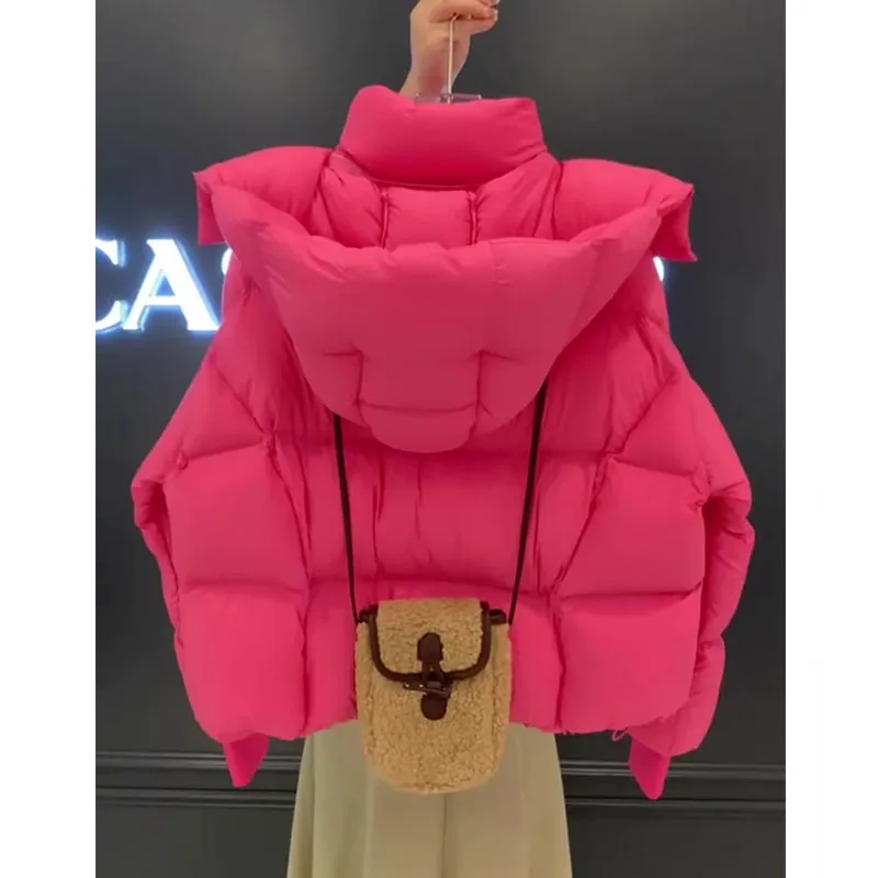 

Sli ort Женская пуховая одежда Jaet Pink Flngo Faionable Верхняя одежда Thiened из полиэфирного волокна White Du down Filling